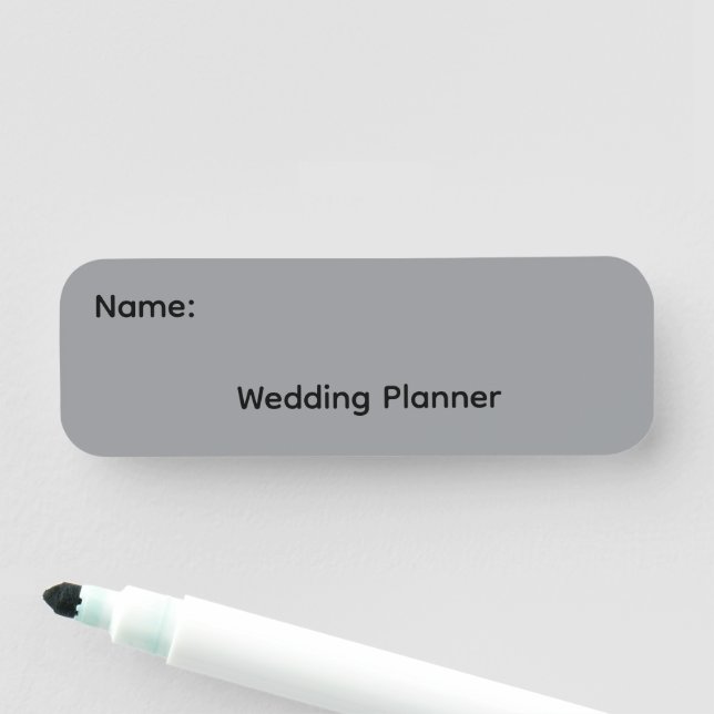 Hochzeitsplaner Magnetischer Namensschild (Beispiel)