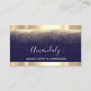 Hochzeitsplaner Makeup Artist Navy Gold Visitenkarte