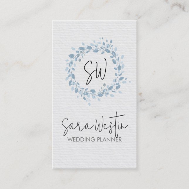 Hochzeitsplaner Monogramm Visitenkarte (Vorderseite)