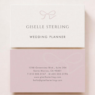 Hochzeitsplaner Pink Schleife Visitenkarte