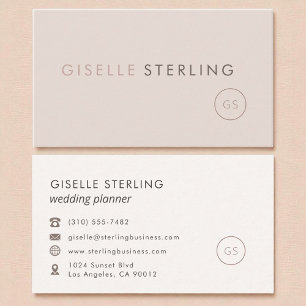 Hochzeitsplaner Rosa Minimalistisch Luxus Visitenkarte