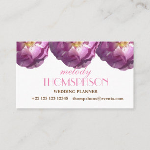 Hochzeitsplaner, rosa Rose Elegante Visitenkarten Visitenkarte