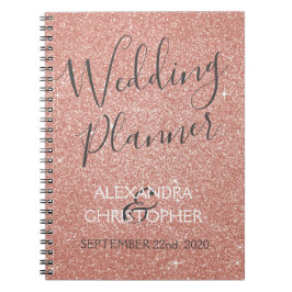 Hochzeitsplaner Rosa - Rose Gold Sparkle Glitzer Notizblock