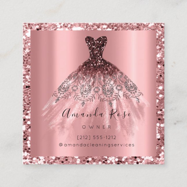 Hochzeitsplaner Rose Gold Glitzer Spark Terminkarte (Vorderseite)