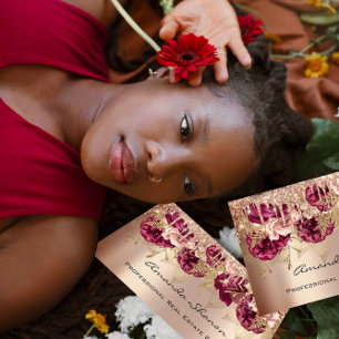 Hochzeitsplaner Rose Gold Tropfen Logo QR Visitenkarte