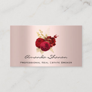 Hochzeitsplaner Rote Gold Rose Logo QR CODE Visitenkarte