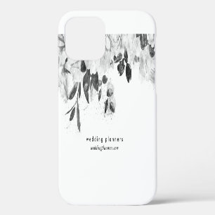 Hochzeitsplanung Romantisches Schwarz-Weiß-Geschäf iPhone 12 Hülle