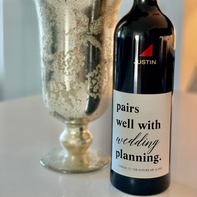 Hochzeitsplanungs-Individuelle Name-Verlobung Weinetikett (Von Creator hochgeladen)