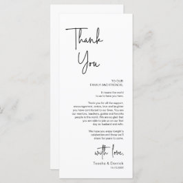 Hochzeitsplatz Abendessen dank Karte