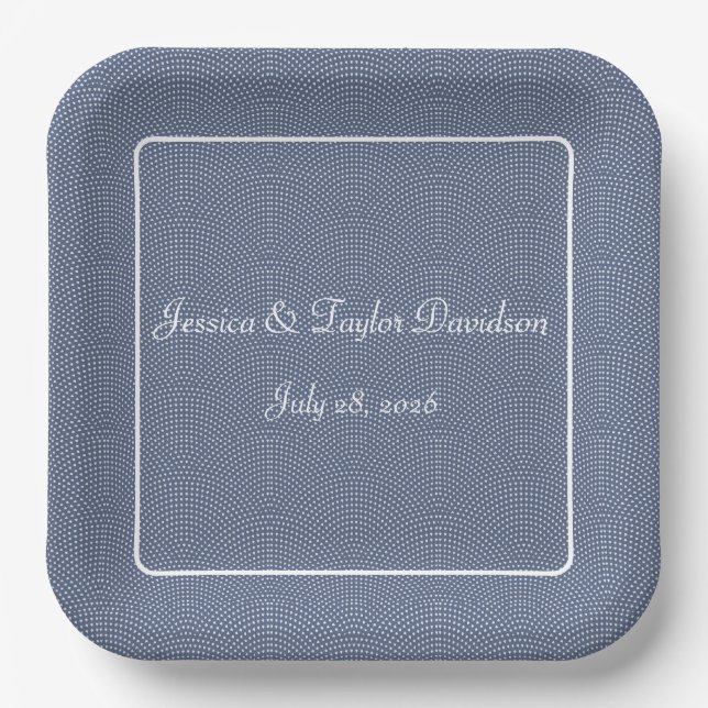 Hochzeitsplatz oder Jubiläumsplatz Pappteller (Vorderseite)