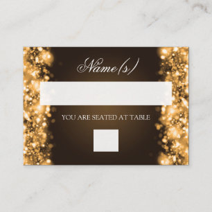 Hochzeitsplätze für glühende Lichter Gold Platzkarte