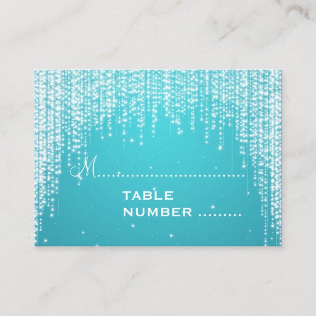Hochzeitsplätze Nachtleben Blau Platzkarte (Vorderseite)