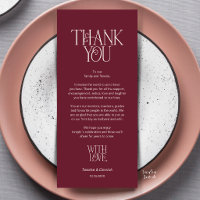 Hochzeitsplatzierung Danke Wein Rot Karte