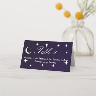 Hochzeitsplatzkarte mit Nachtmotiv Platzkarte