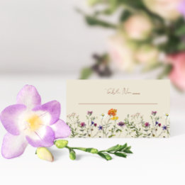 Hochzeitsplatzkarten im Wildblumengarten-Stil Platzkarte