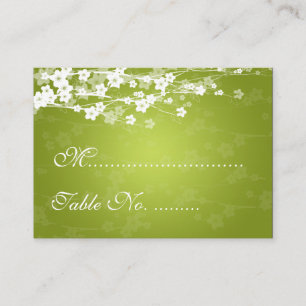 Hochzeitsplecards Cherry Blossom Lime Green Platzkarte