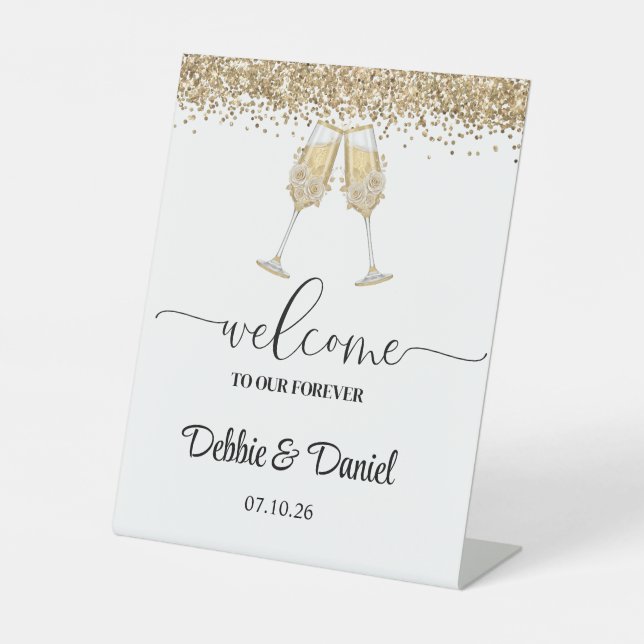 Hochzeitspodiumschild Sockelschild (Vorderseite)