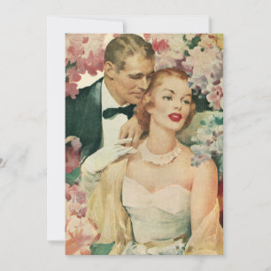 Hochzeitsporträt im Vintage-Stil, Retro-Braut und  Einladung