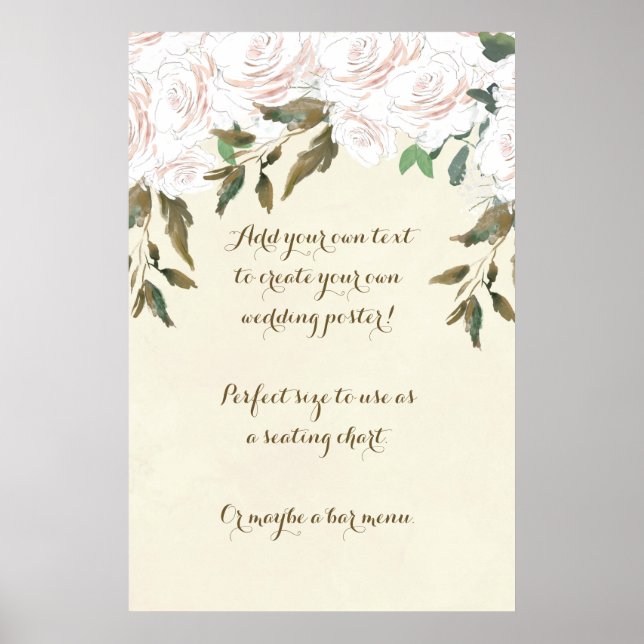 Hochzeitsposter für Elfenbein Poster (Vorne)