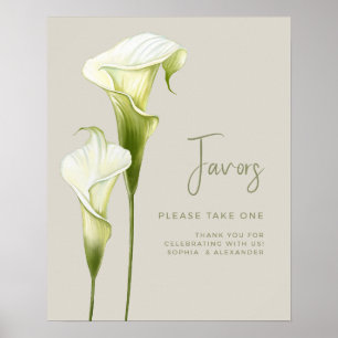 Hochzeitsposter-Geschenke "Zarte Calla-Lilien". Poster