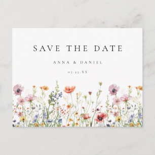Hochzeitspostkarte Blumengarten - Save the Date Einladungspostkarte