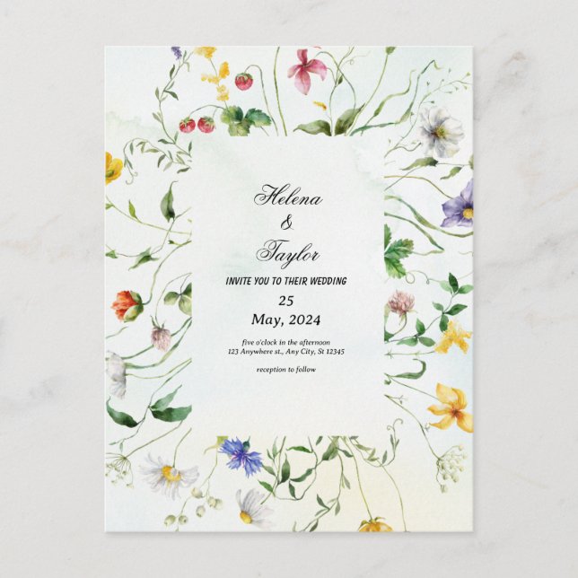 Hochzeitspostkarte Postkarte (Vorderseite)