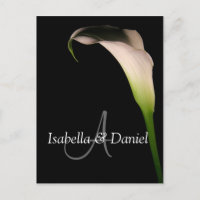 Hochzeitspostkarten Calla Lily A Monogramme