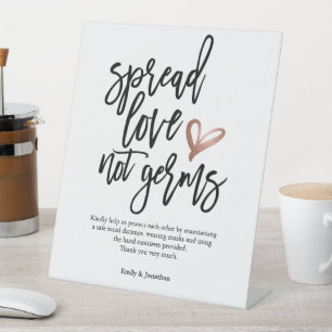 Hochzeitspread-Liebe nicht Keimskript Sockelschild