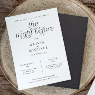 Hochzeitsprobe-Dinner Elegant Einfach Einladung
