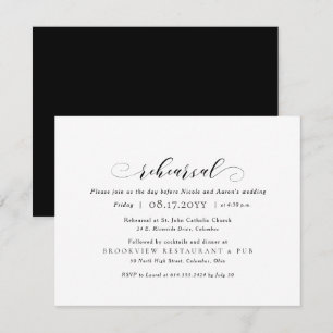 Hochzeitsprobe und einfaches elegantes Abendessen Einladung