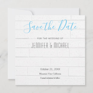 Hochzeitsprofi-Wanddesign moderne himmelblaue Save The Date