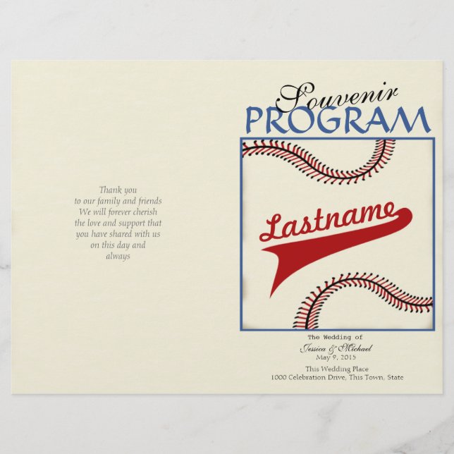 Hochzeitsprogramm Baseball (Vorderseite)