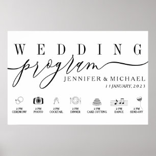 Hochzeitsprogramm Benutzerdefinierte Icons Zeitach Poster