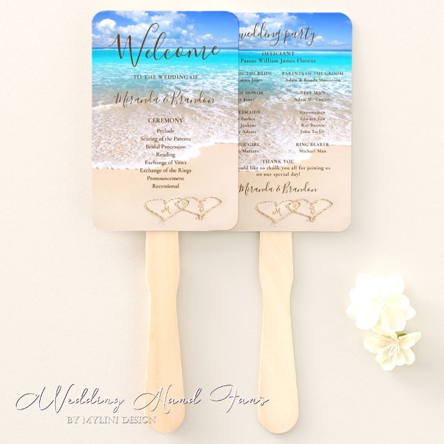 Hochzeitsprogramm "Blue Ocean Waves Tropical Beach Fächer (Von Creator hochgeladen)