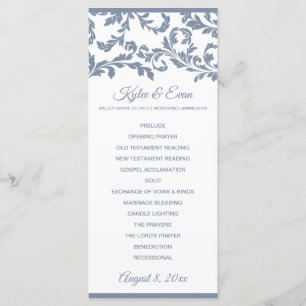 Hochzeitsprogramm blüh Tall Elegant Dusty Blue Programm