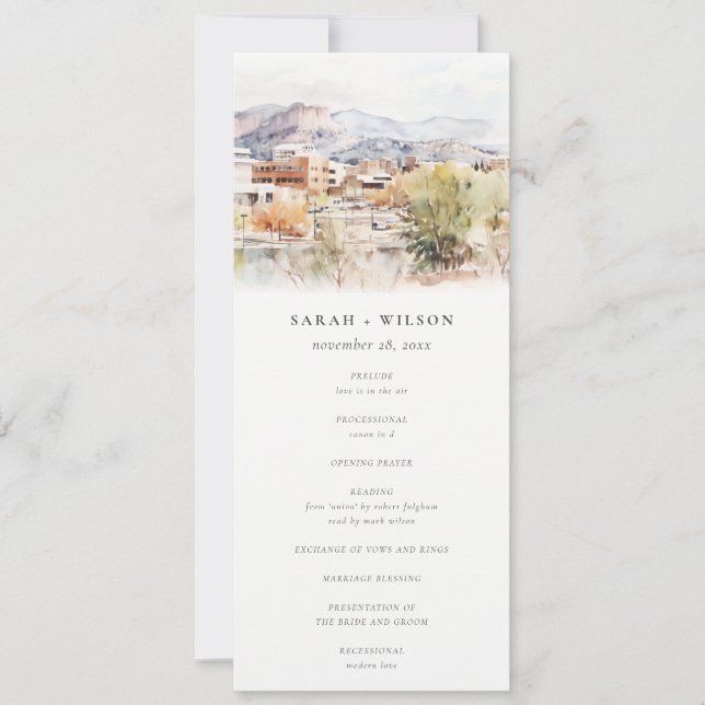 Hochzeitsprogramm Colorado Springs, Colorado Einladung (Vorderseite)