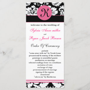 Hochzeitsprogramm Damast des Monogramms rosa Programm