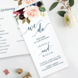 Hochzeitsprogramm der Burgundy Navy