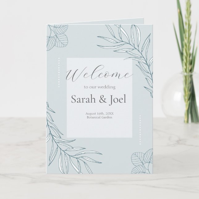 Hochzeitsprogramm der Wildblume Boho Programm (Vorderseite)
