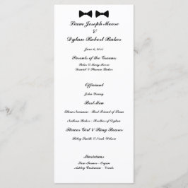 Hochzeitsprogramm "Double Bow Krawatte" Programm