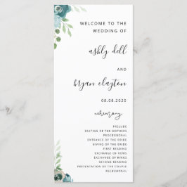 Hochzeitsprogramm Dusty Bule Floral Programm