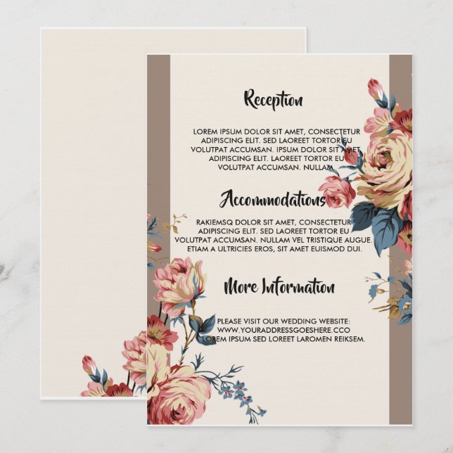 Hochzeitsprogramm Einladung (Vorne/Hinten)