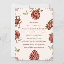 Hochzeitsprogramm Elegante Botanische Party-Karte