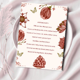 Hochzeitsprogramm Elegante Botanische Party-Karte
