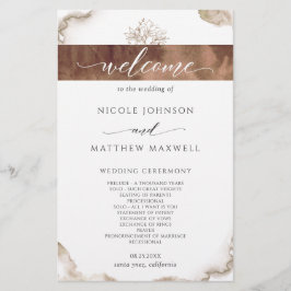 Hochzeitsprogramm "Elegante Earth Tones Watercolor