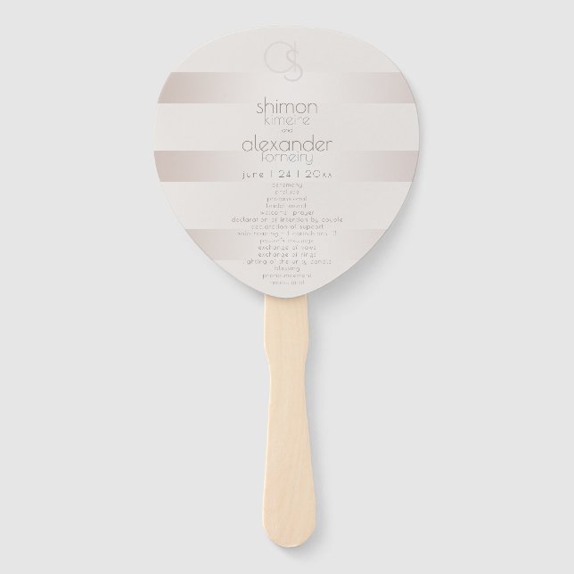 Hochzeitsprogramm Elegante Moderne Perlmutt Fächer (Vorderseite)