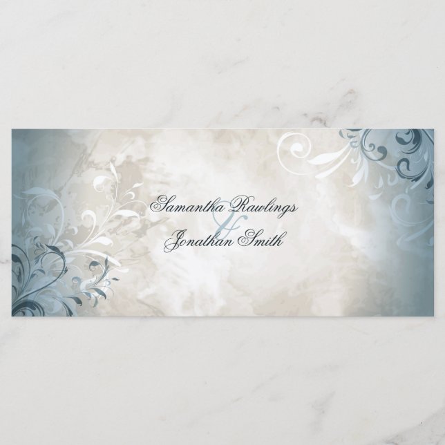 Hochzeitsprogramm - Elegante Vintage-Flora & Schnö Programm (Vorderseite)