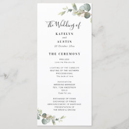 Hochzeitsprogramm Eukalyptus grün Programm