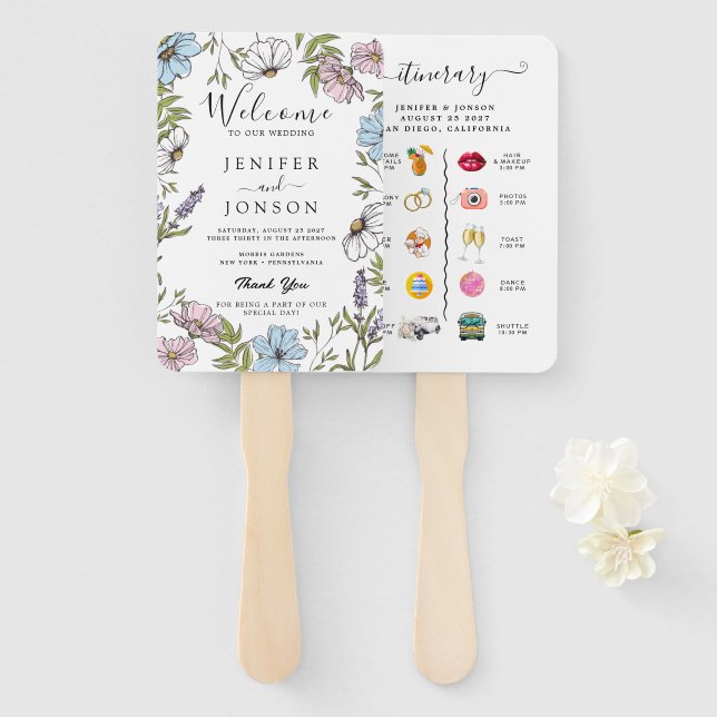 Hochzeitsprogramm Fächer (Vorne und Hinten)