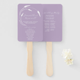 Hochzeitsprogramm Fan Lavender Line Art Fächer